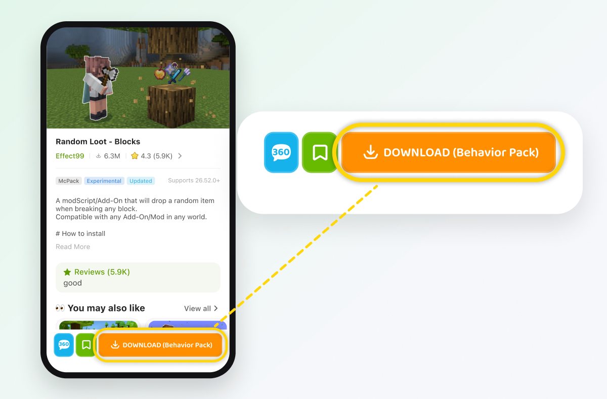 The Download button at the bottom of an add-on page